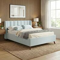 Кровать Betsi велюр мята пастель с подъемным механизмом 1600x2000, ортопедическое основание, изголовье мягкое