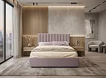 Кровать Olivia велюр лиловый без П/М 1800x2000, ортопедическое основание, изголовье мягкое