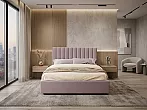 Кровать Olivia велюр лиловый без П/М 1800x2000, изголовье мягкое