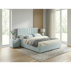 Кровать Olivia велюр мята пастель С П/М 1600x2000, изголовье мягкое