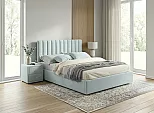 Кровать Olivia с тумбами велюр мята пастель С П/М 1600x2000, ортопедическое основание, изголовье мягкое
