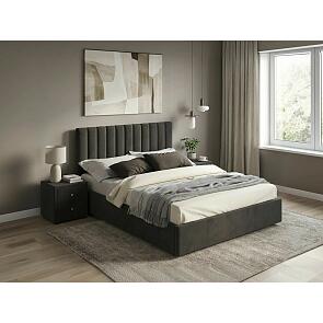 Кровать Olivia велюр шоколад С П/М 1600x2000, изголовье мягкое