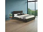 Кровать Selesta велюр шоколад без П/М 1400x2000, изголовье мягкое