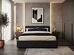 Кровать Skandi велюр черный С П/М 160x200, ортопедическое основание, изголовье мягкое