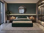 Кровать Skandi велюр изумруд С П/М 160x200, ортопедическое основание, изголовье мягкое