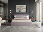 Кровать Skandi велюр лиловый С П/М 160x200, ортопедическое основание, изголовье мягкое