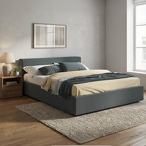 Кровать Skandi велюр маренго С П/М 1600x2000, ортопедическое основание, изголовье мягкое