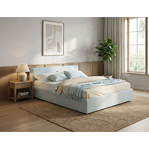 Кровать Skandi велюр мята пастель С П/М 1600x2000, ортопедическое основание, изголовье мягкое