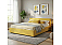 Кровать Skandi велюр желтый С П/М 1600x2000, изголовье мягкое