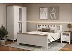 Кровать Сага без обивки белый, ясень без П/М 140x200, изголовье жесткое