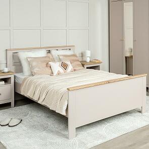 Кровать Сага без обивки кашемир, ясень без П/М 1400x2000, ортопедическое основание, изголовье жесткое