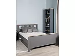 Кровать Сага без обивки серый, ясень без П/М 140x200, изголовье жесткое