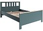 Кровать Сага без обивки темно-бирюзовый, ясень без П/М 1400x2000, ортопедическое основание, изголовье жесткое