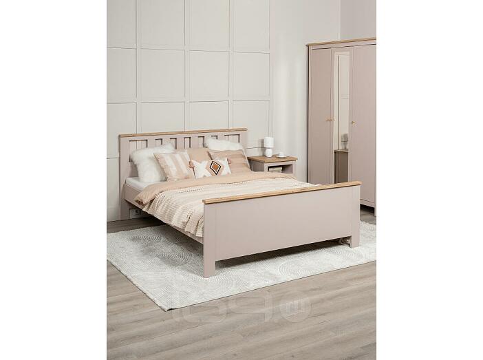 Кровать Сага без обивки кашемир, ясень без П/М 1600x2000, ортопедическое основание, изголовье жесткое
