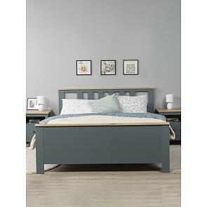 Кровать Сага без обивки темно-бирюзовый, ясень без П/М 1600x2000, ортопедическое основание, изголовье жесткое