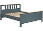 Кровать Сага без обивки темно-бирюзовый, ясень без П/М 1600x2000, ортопедическое основание, изголовье жесткое