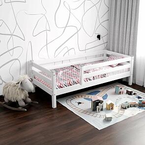 Кровать Софи без обивки белый полупрозрачный лак без подъёмного механизма 800x1900, изголовье жесткое