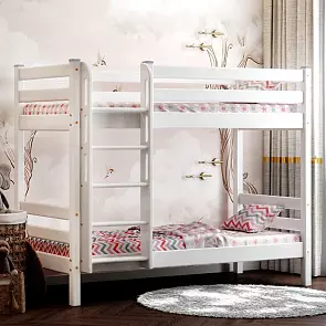 Кровать Соф без обивки белый полупрозрачный лак без подъёмного механизма 800x1900, изголовье жесткое