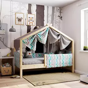 Кровать Ассоль без обивки прозрачный лак без подъёмного механизма 700x1600, изголовье жесткое