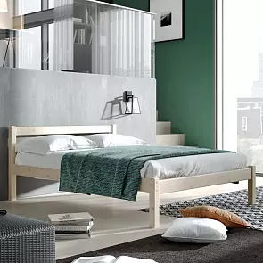 Кровать Рино без обивки бежевый без подъёмного механизма 900x2000, изголовье жесткое