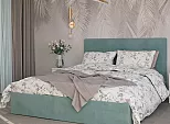Кровать Соната велюр мятный 1400x2000, изголовье мягкое