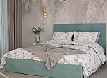 Кровать Соната велюр мятный 1600x2000, изголовье мягкое