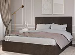 Кровать Соната велюр шоколадный 1600x2000, без ортопедического основания, изголовье мягкое