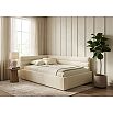 Кровать Aura велюр бежевый с подъемным механизмом 900x2000, ортопедическое основание, изголовье мягкое