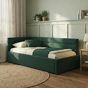 Кровать Aura велюр изумруд с подъемным механизмом 900x2000, ортопедическое основание, изголовье мягкое