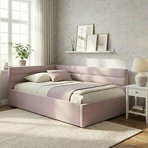 Кровать Aura велюр лиловый с подъемным механизмом 900x2000, ортопедическое основание, изголовье мягкое