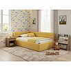Кровать Aura велюр желтый с подъемным механизмом 900x2000, ортопедическое основание, изголовье мягкое