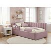 Кровать Milena велюр лиловый без подъёмного механизма 900x2000, ортопедическое основание, изголовье мягкое
