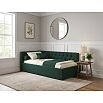 Кровать Afelia велюр изумруд без подъёмного механизма 900x2000, изголовье мягкое
