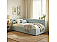 Кровать Afelia велюр мята пастель без П/М 900x2000, изголовье мягкое