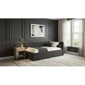 Кровать Afelia велюр шоколад без подъёмного механизма 900x2000, изголовье мягкое