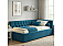 Кровать Afelia велюр синий без П/М 900x2000, изголовье мягкое