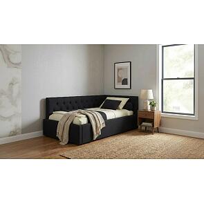 Кровать Afelia велюр темный без подъёмного механизма 900x2000, изголовье мягкое