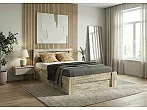 Кровать Ривьера без обивки дуб юкон/бетон темный без П/М 120x200, щит-основание, изголовье жесткое