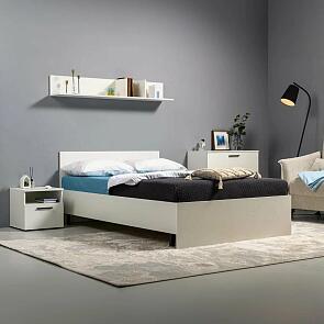 Кровать Эйр без обивки белая шагрень/белая шагрень без подъёмного механизма 1200x2000, ортопедическое основание, изголовье жесткое