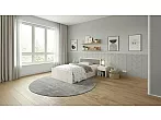 Кровать Фиеста без обивки графит/дуб крафт белый без П/М 120x200, щит-основание, изголовье жесткое