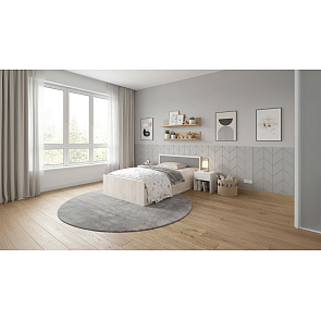 Кровать Фиеста без обивки графит/дуб крафт белый без П/М 1200x2000, изголовье жесткое