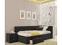 Кровать Afelia велюр темный без П/М 900x2000, ортопедическое основание, изголовье мягкое