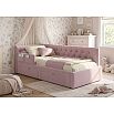 Кровать Afelia велюр лиловый без подъёмного механизма 900x2000, изголовье мягкое