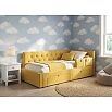 Кровать Afelia велюр желтый без подъёмного механизма 900x2000, изголовье мягкое