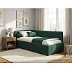 Кровать Bonna велюр изумруд без подъёмного механизма 900x2000, изголовье мягкое
