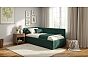 Кровать Bonna велюр изумруд С П/М 900x2000, ортопедическое основание, изголовье мягкое