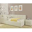 Кровать Bonna велюр бежевый с подъемным механизмом 900x2000, ортопедическое основание, изголовье мягкое
