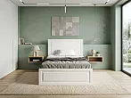 Кровать Манхэттен без обивки белый аляска, айс 06 без П/М 1200x2000, без ортопедического основания, изголовье жесткое