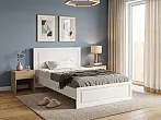 Кровать Манхэттен без обивки белый аляска, айс 06 без П/М 1400x2000, без ортопедического основания, изголовье жесткое
