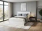 Кровать Манхэттен без обивки белый аляска, айс 06 без П/М 1600x2000, без ортопедического основания, изголовье жесткое